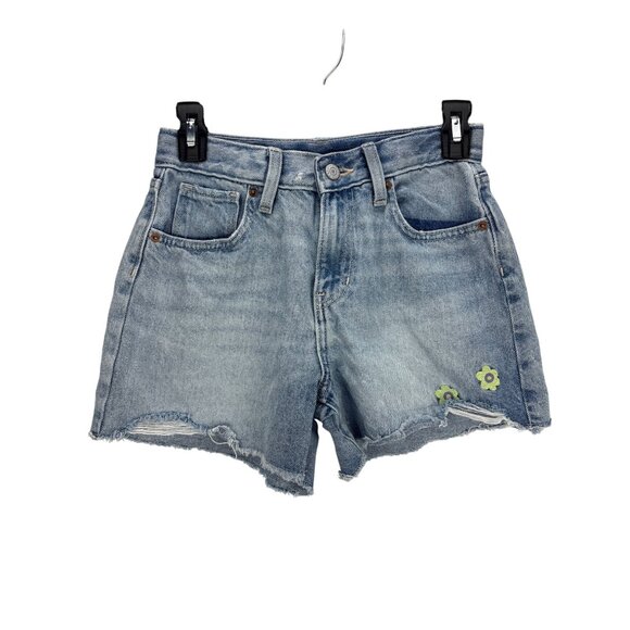 Old Navy Denim Shorts Women's Size 14 Blue Cutoff Jean Casual Summer Embroidery - Picture 1 of 5